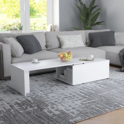 Table basse Blanc 150x50x35 cm Bois d'ingénierie 581963581963