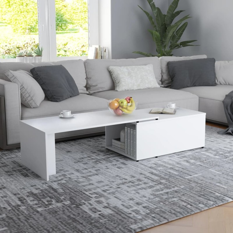Table basse Blanc 150x50x35 cm Bois d'ingénierie 581963581963
