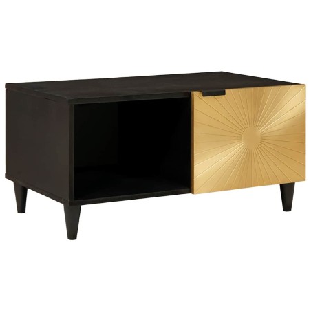 Table basse Noir et or 80 x 50 x 40 cm Bois d'ingénierie 581964581964