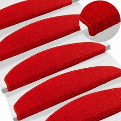 Tapis d'escalier auto-adhésifs 15 pcs Rouge 80 x 24,5 x 3,5 cm 581966581966