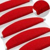 Tapis d'escalier auto-adhésifs 15 pcs Rouge 80 x 24,5 x 3,5 cm 581966581966