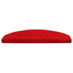 Tapis d'escalier auto-adhésifs 15 pcs Rouge 80 x 24,5 x 3,5 cm 581966581966