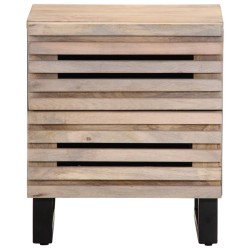 Table de chevet 40x34x46 cm bois de manguier massif blanchi 581967581967