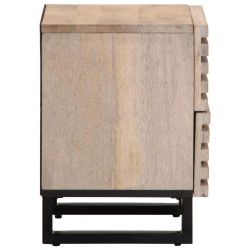 Table de chevet 40x34x46 cm bois de manguier massif blanchi 581967581967