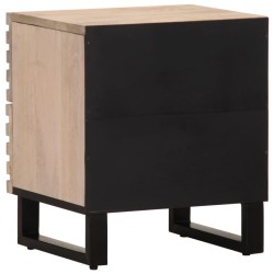 Table de chevet 40x34x46 cm bois de manguier massif blanchi 581967581967