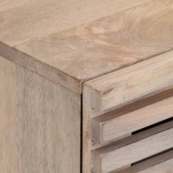 Table de chevet 40x34x46 cm bois de manguier massif blanchi 581967581967