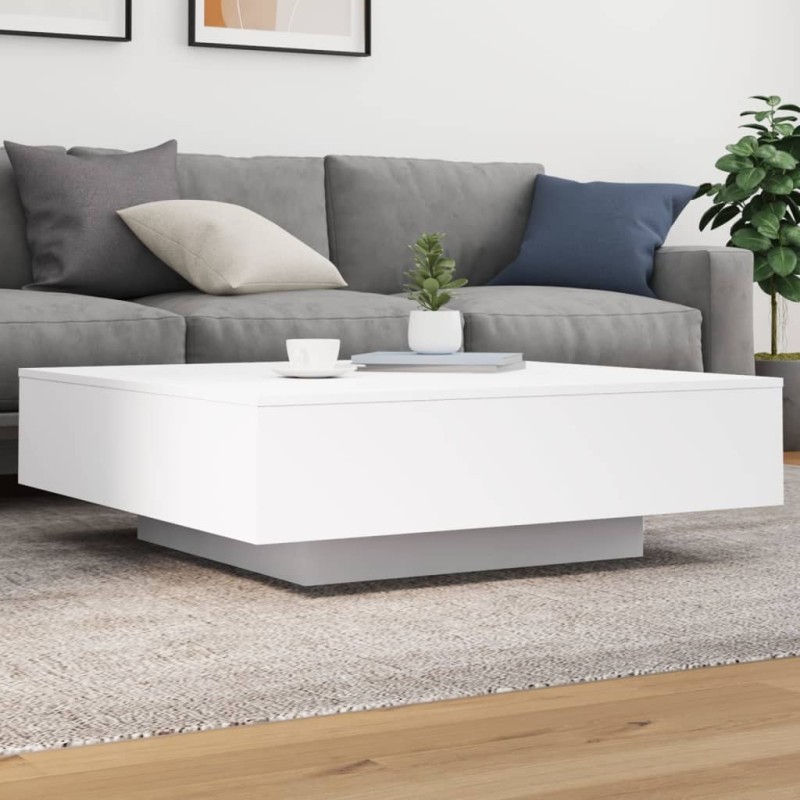 Table basse blanc 100x100x31 cm bois d'ingénierie 581968581968