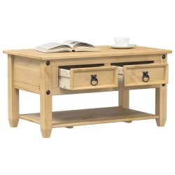Table basse avec tiroirs Corona 85x50x45 cm bois de pin massif 581969581969