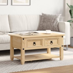 Table basse avec tiroirs Corona 85x50x45 cm bois de pin massif 581969581969