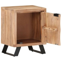 Table de chevet 40x30x50 cm Bois d'acacia avec bord naturel 581977581977