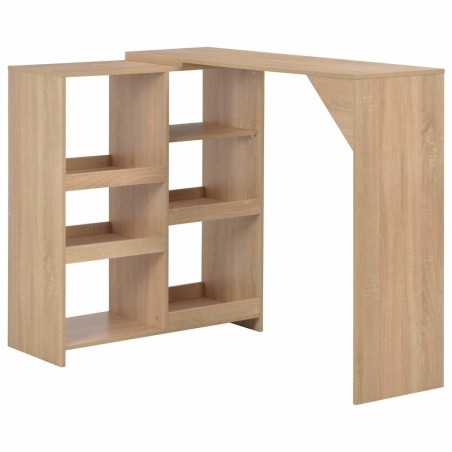 Table de bar avec tablette amovible Chêne 138x39x110 cm 581980581980