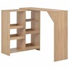 Table de bar avec tablette amovible Chêne 138x39x110 cm 581980581980