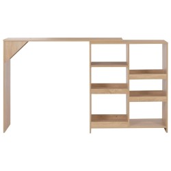 Table de bar avec tablette amovible Chêne 138x39x110 cm 581980581980