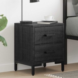 Tables de chevet 2 pcs Noir 36x30x45 cm Bois de pin massif 581982581982