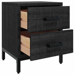 Tables de chevet 2 pcs Noir 36x30x45 cm Bois de pin massif 581982581982