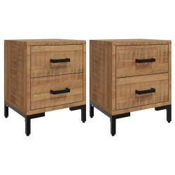 Tables de chevet 2 pcs 36x30x45 cm Bois de pin massif 581985581985