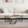 Table basse 3 pcs Chêne Sonoma Bois d'ingénierie et acier 581986581986