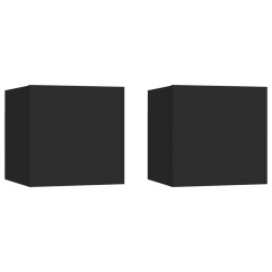 Tables de chevet 2 pcs Noir 30,5x30x30 cm Bois d'ingénierie 581988581988