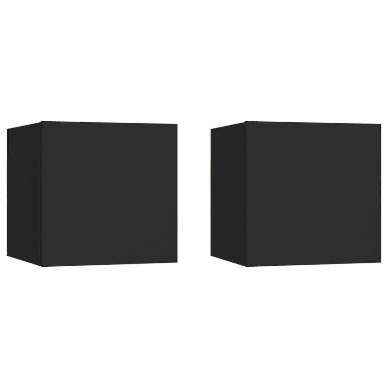 Tables de chevet 2 pcs Noir 30,5x30x30 cm Bois d'ingénierie 581988581988