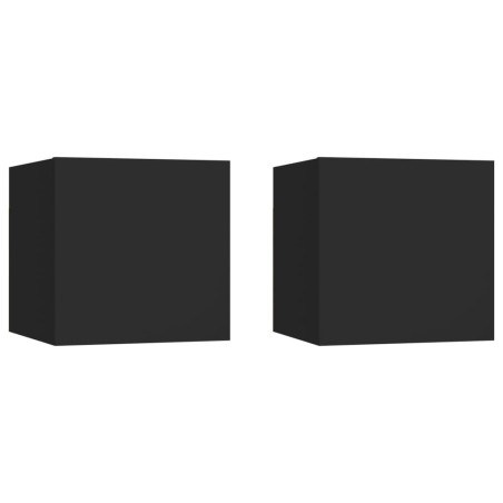 Tables de chevet 2 pcs Noir 30,5x30x30 cm Bois d'ingénierie 581988581988