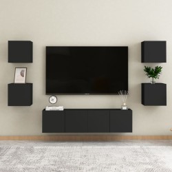 Tables de chevet 2 pcs Noir 30,5x30x30 cm Bois d'ingénierie 581988581988