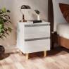 Tables de chevet pieds en pin 2 pcs blanc brillant 40x35x50 cm 581989581989
