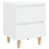 Tables de chevet pieds en pin 2 pcs blanc brillant 40x35x50 cm 581989581989