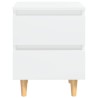 Tables de chevet pieds en pin 2 pcs blanc brillant 40x35x50 cm 581989581989