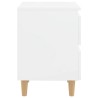 Tables de chevet pieds en pin 2 pcs blanc brillant 40x35x50 cm 581989581989