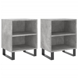 Tables de chevet 2 pcs gris béton 40x30x50 cm bois d'ingénierie 581990581990