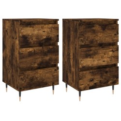 Tables de chevet 2 pcs chêne fumé 40x35x69 cm bois ingénierie 581993581993