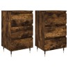 Tables de chevet 2 pcs chêne fumé 40x35x69 cm bois ingénierie 581993581993