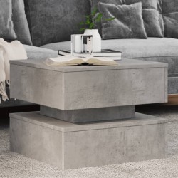 Table basse avec lumières LED gris béton 50x50x40 cm 581994581994