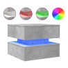 Table basse avec lumières LED gris béton 50x50x40 cm 581994581994