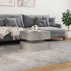 Table basse avec lumières LED gris béton 50x50x40 cm 581994581994