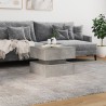 Table basse avec lumières LED gris béton 50x50x40 cm 581994581994