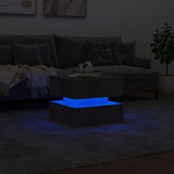Table basse avec lumières LED gris béton 50x50x40 cm 581994581994