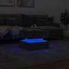 Table basse avec lumières LED gris béton 50x50x40 cm 581994581994