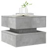 Table basse avec lumières LED gris béton 50x50x40 cm 581994581994