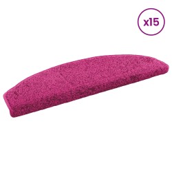 Tapis d'escalier auto-adhésifs 15 pcs Rose 80 x 24,5 x 3,5 cm 581998581998