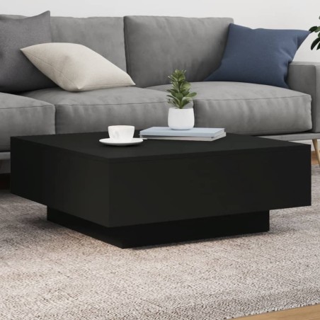 Table basse avec lumières LED noir 80x80x31 cm 582000582000