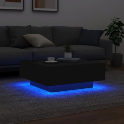 Table basse avec lumières LED noir 80x80x31 cm 582000582000
