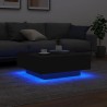 Table basse avec lumières LED noir 80x80x31 cm 582000582000