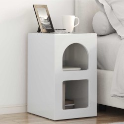 Table de chevet ELST Blanc brillant 29,5 x 33,5 x 50 cm 582001582001