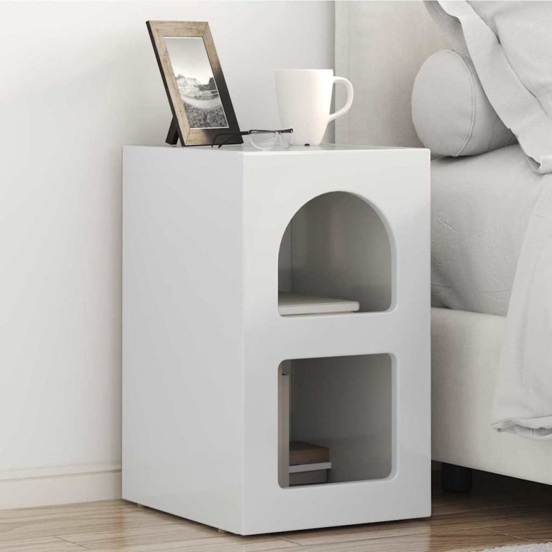 Table de chevet ELST Blanc brillant 29,5 x 33,5 x 50 cm 582001582001