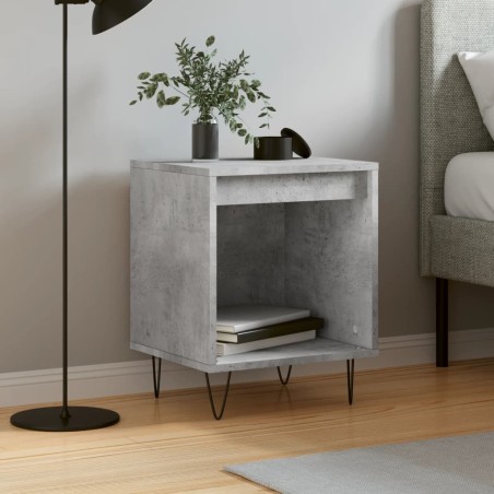Table de chevet gris béton 40x35x50 cm bois d’ingénierie 582002582002