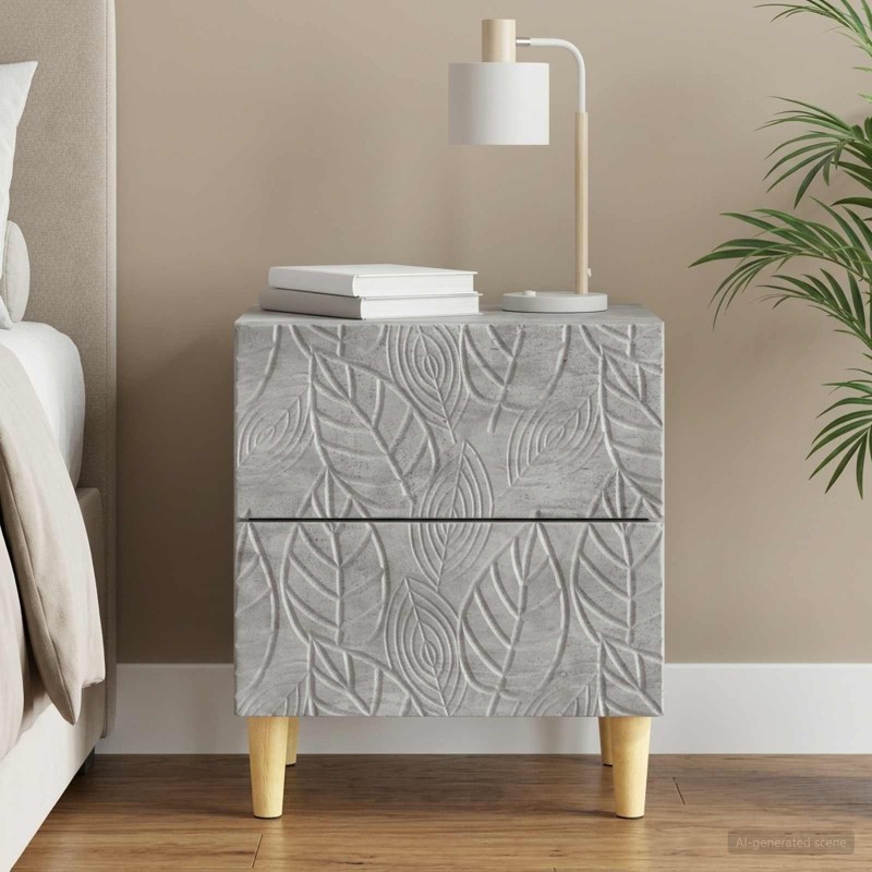 Table de chevet Gris béton 43 x 34,5 x 48 cm Bois d'ingénierie 582003582003