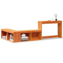 Table de chevet avec bureau cire marron bois de pin massif 582005582005