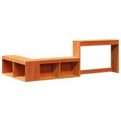 Table de chevet avec bureau cire marron bois de pin massif 582005582005