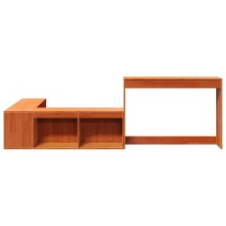 Table de chevet avec bureau cire marron bois de pin massif 582005582005